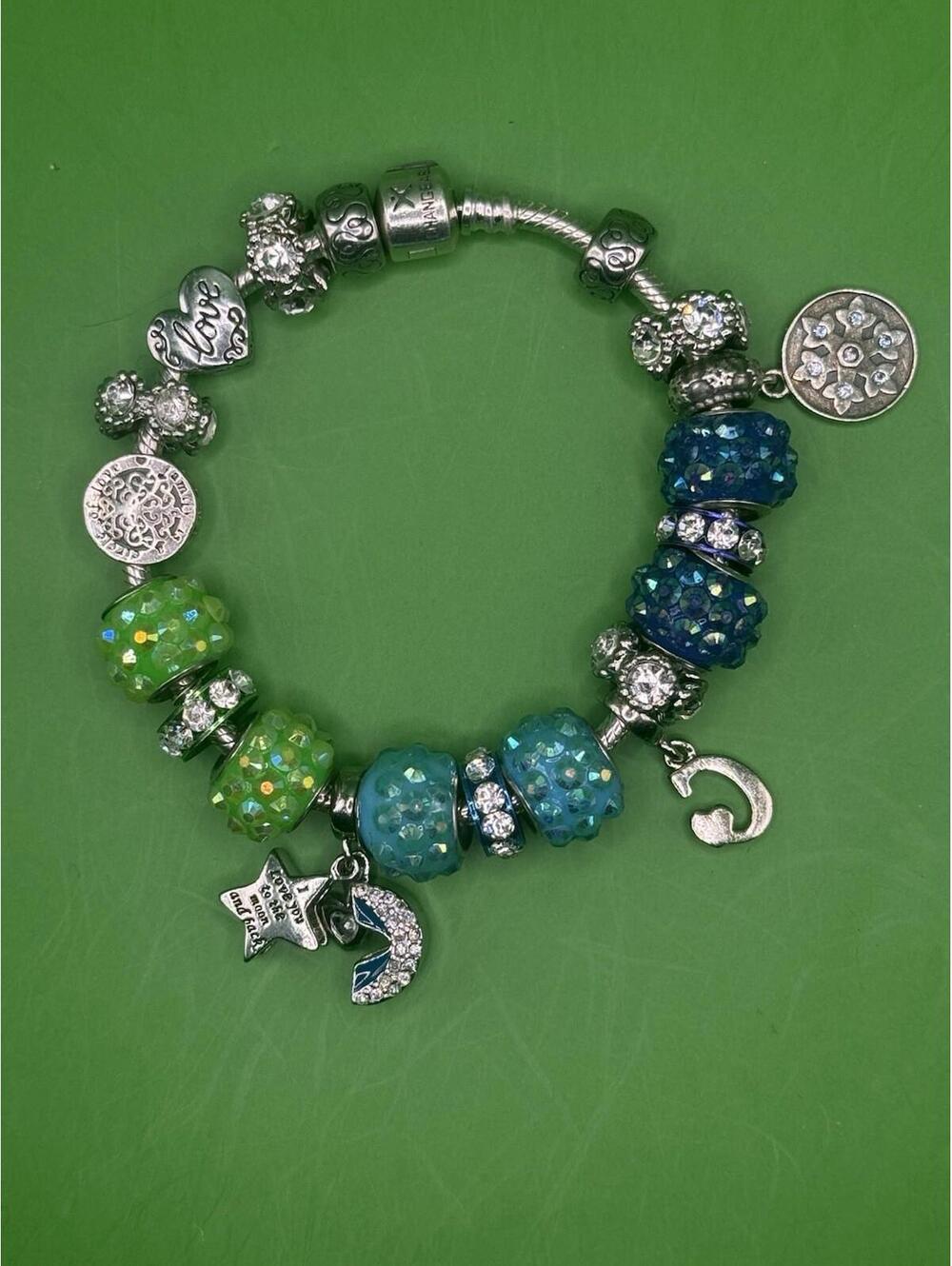 925 Sterling Silver Bracket W/ 20 Charms (Few Charms Are Sterling Too) European